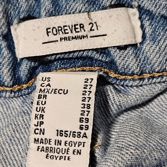 Forever 21 Jean Shorts Womens Size 27 High Waist Light Wash Denim Cutoffs - Picture 3 of 3